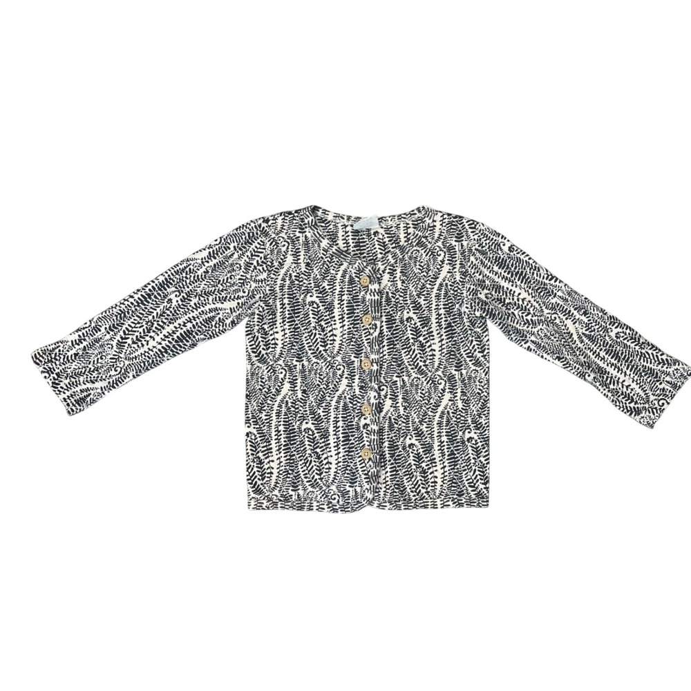 Kate Quinn The Woods Quilted Modal Cardigan Jacket Black White Kids 3T Classic